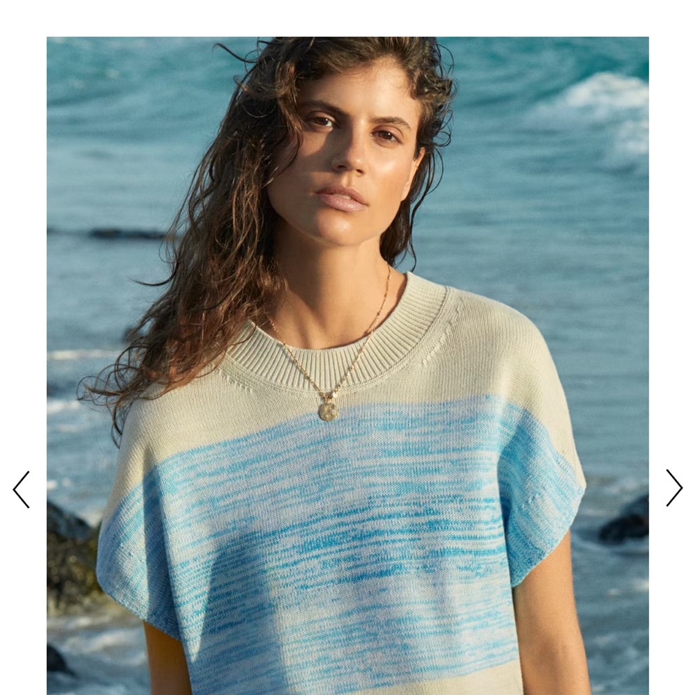 WRAP LONDON Women’s Blue and White Organic Cotton Sweater - Picture 6 of 8